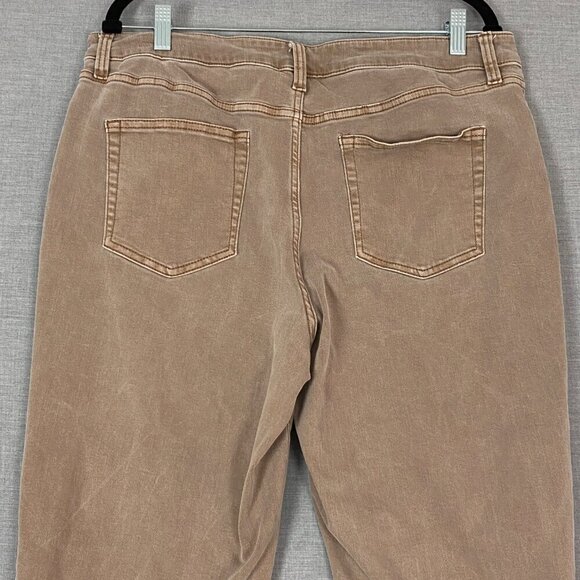 R Jeans Super High Rise Jeans Cropped Raw Hem Sz 34 Petite Skater Length Brown - Picture 4 of 11